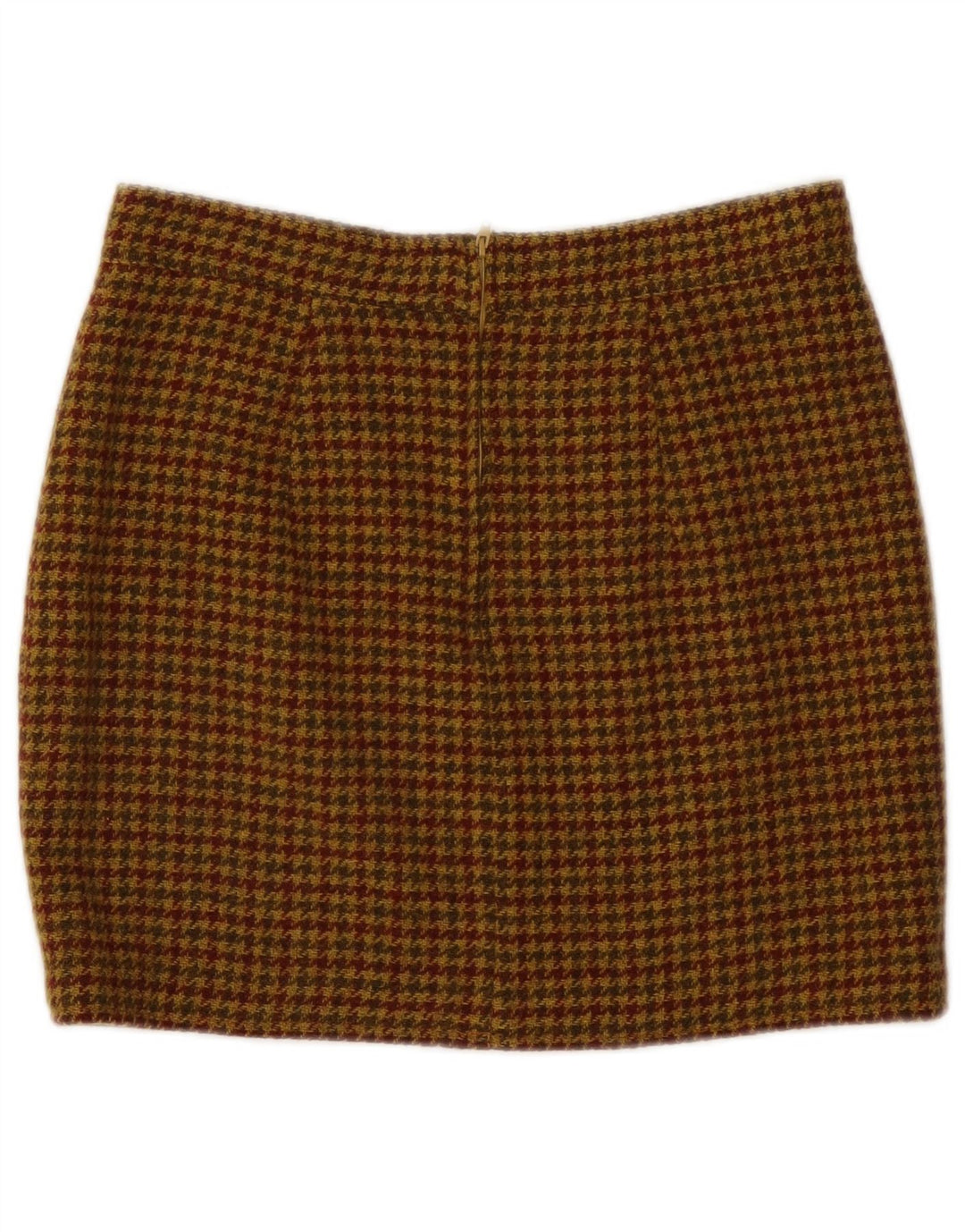 Vintage Damen Minirock IT 46 Groß W30 Braune Hahnentrittwolle