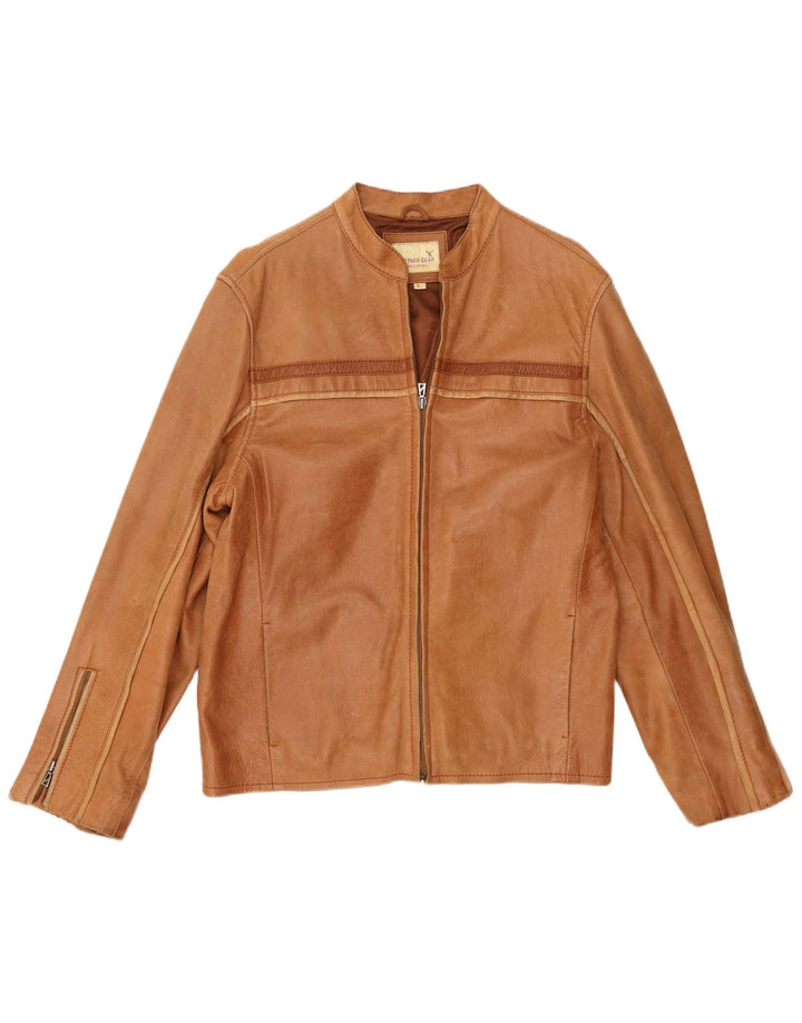 Vintage Herren Leder Racer Jacke UK 40 Large Braun