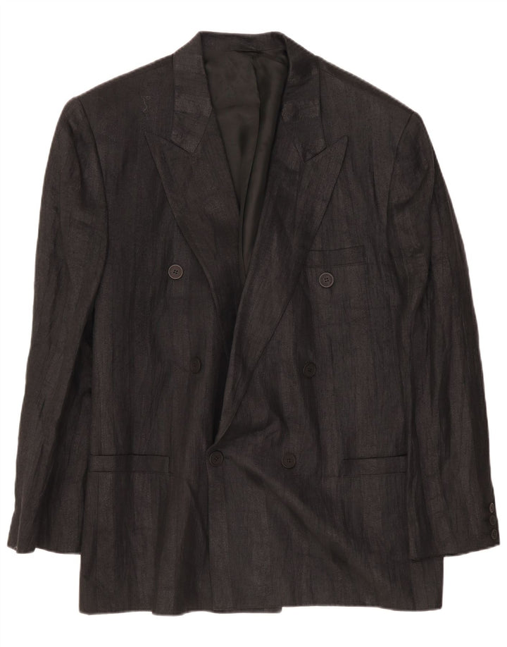 Umberto Ginocchietti Herren Zweireihige Blazerjacke IT 52 XL Schwarz