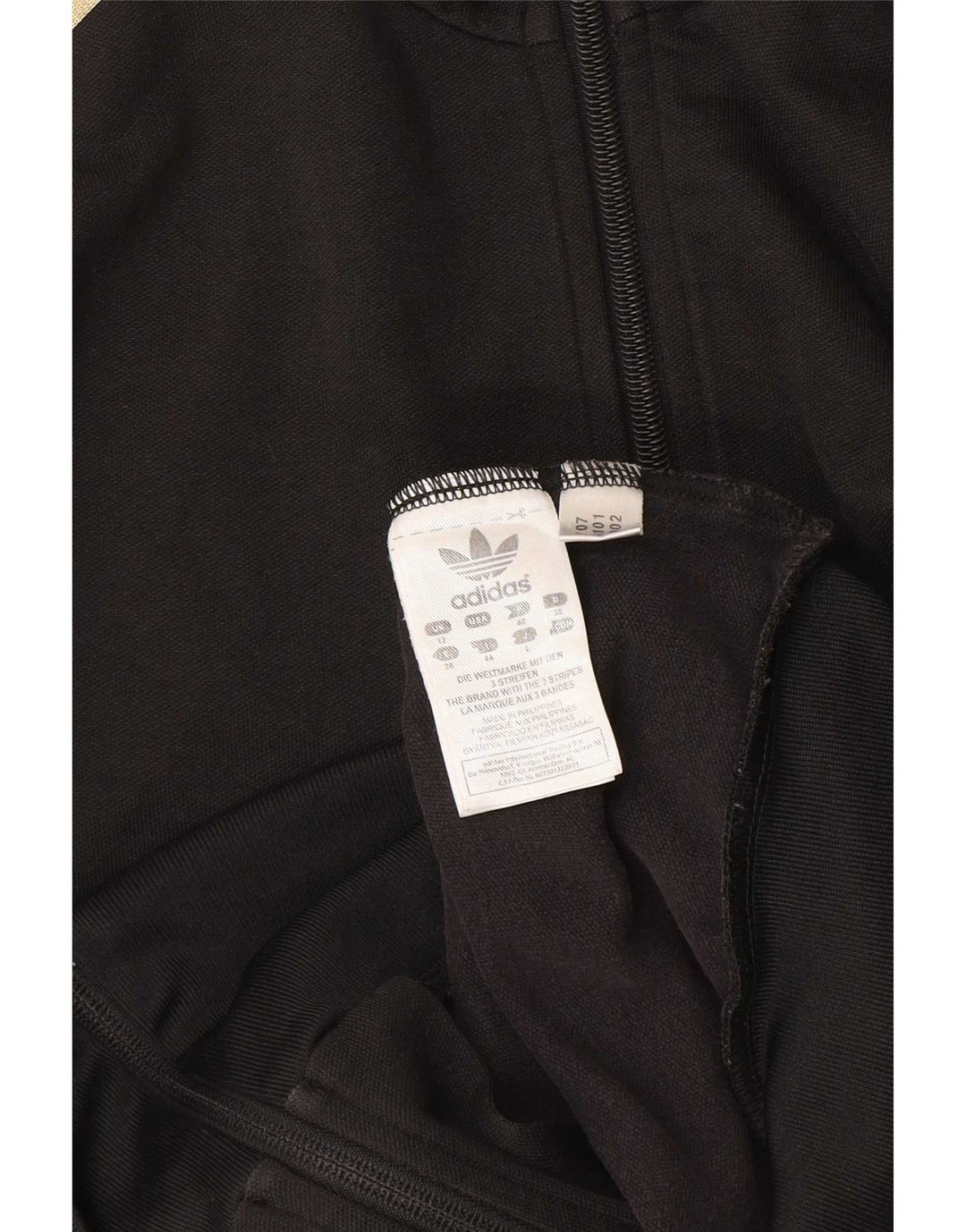 Adidas Damen Trainingsanzug Top Jacke UK 12 Medium Schwarz Baumwolle