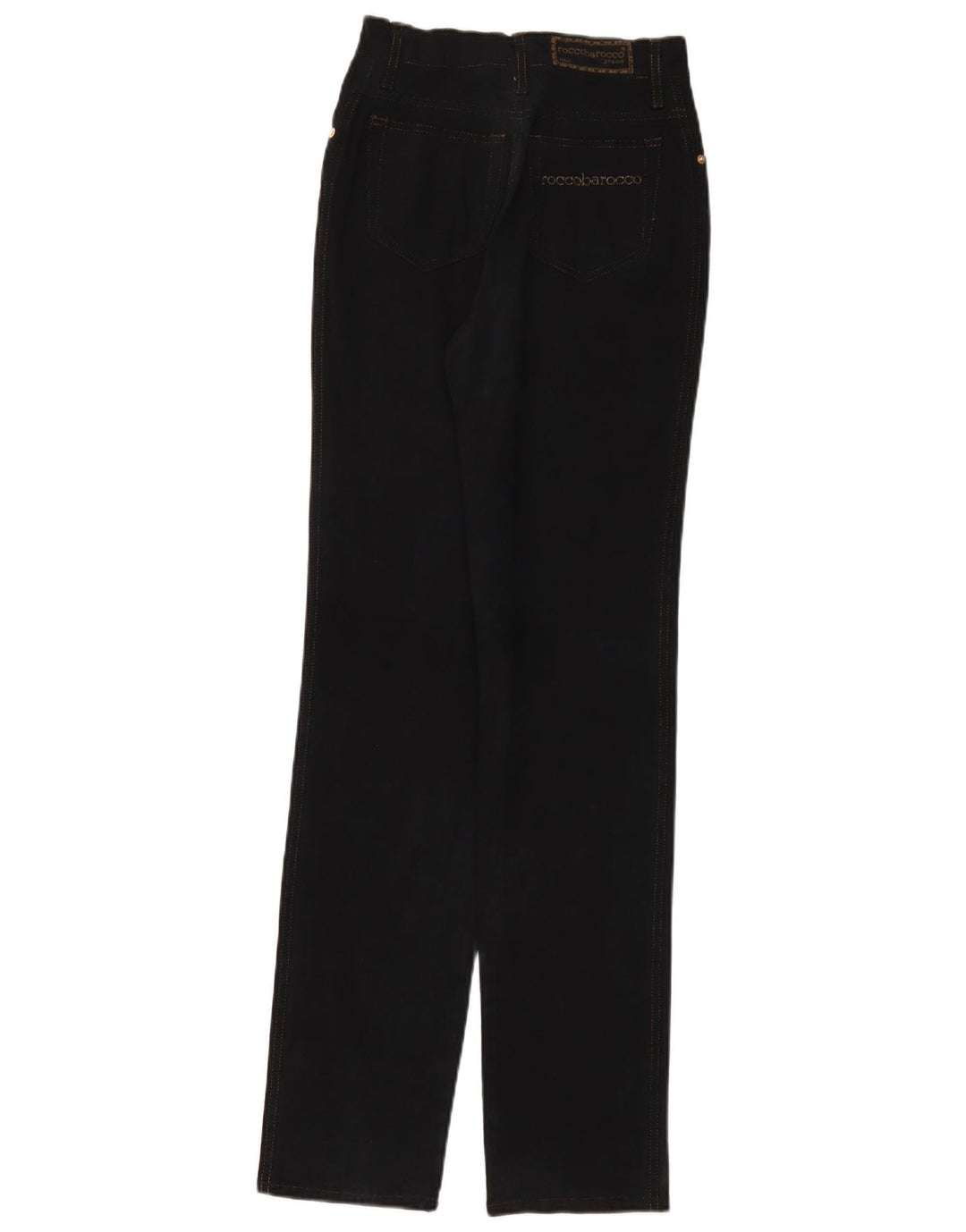 ROCCOBAROCCO Damen Tapered Jeans W27 L33 Schwarze Baumwolle