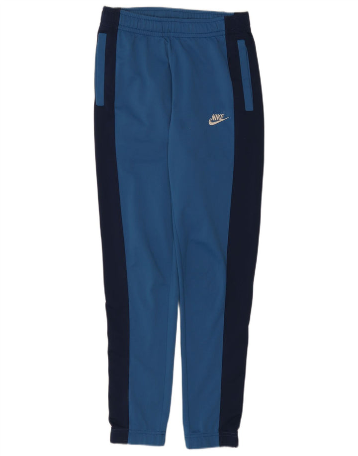 Nike Herren-Trainingshose, Jogginghose, XS, blaues Farbblock-Polyester