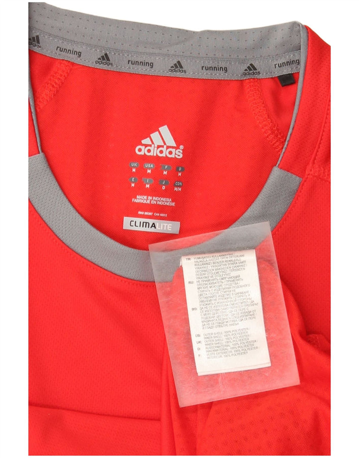 ADIDAS Herren Climalite Top Langarm Mittelrotes Polyester