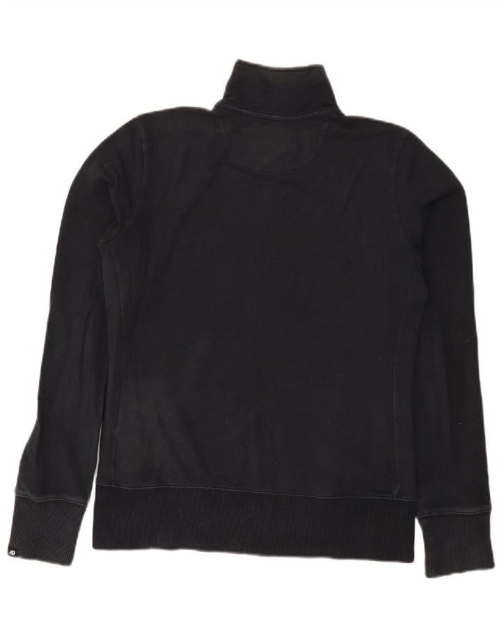 Nike Damen-Trainingsanzug-Oberteiljacke UK 14 Mittelschwarze Colourblock-Baumwolle