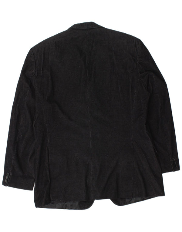 Hugo Boss Herren 2-Knopf-Blazer aus Cord, EU 54, 2XL, schwarze Baumwolle