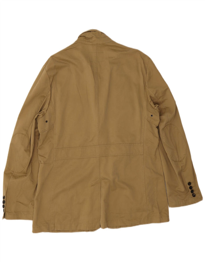 Eddie Bauer Herren 2-Knopf-Blazerjacke UK 42 XL Khaki Baumwolle
