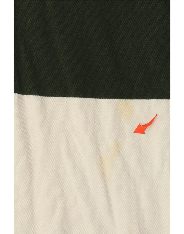 Massimo Dutti Herren-Poloshirt, groß, grün gestreift, Baumwolle