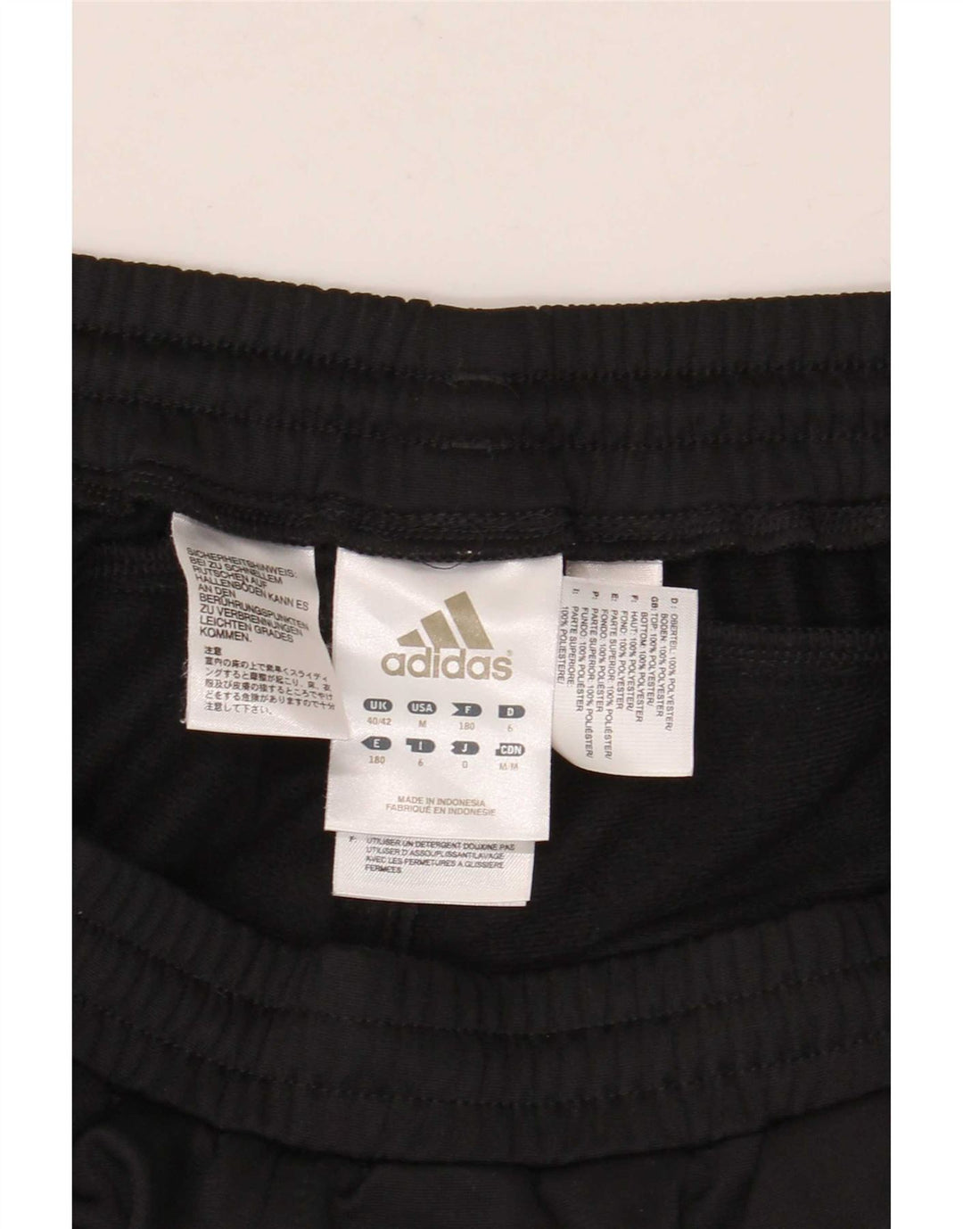 Adidas Herren-Trainingshose UK 40/42 Mittelschwarzes Colourblock-Polyester
