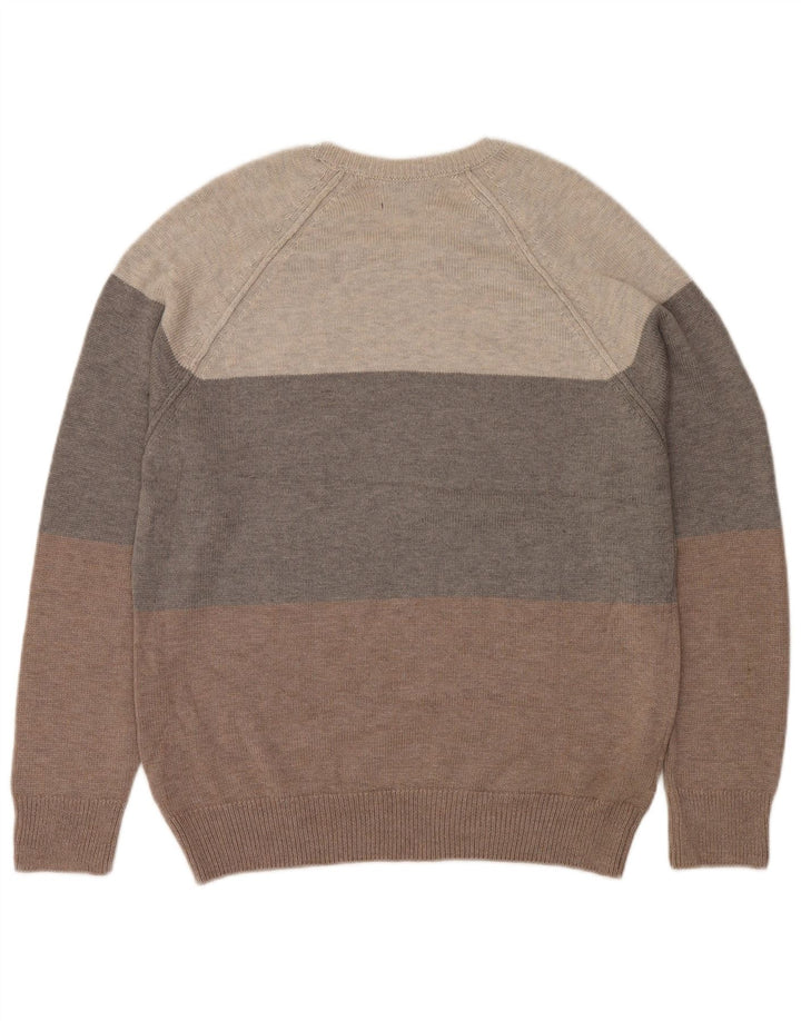 MARKS & SPENCER Herren-Pullover mit Rundhalsausschnitt, Größe L, Grau, Farbblock