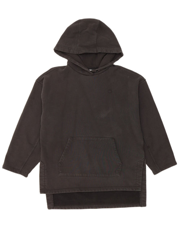 Adidas Damen Longline Oversized Hoodie Pullover UK 10 Small Schwarz Baumwolle