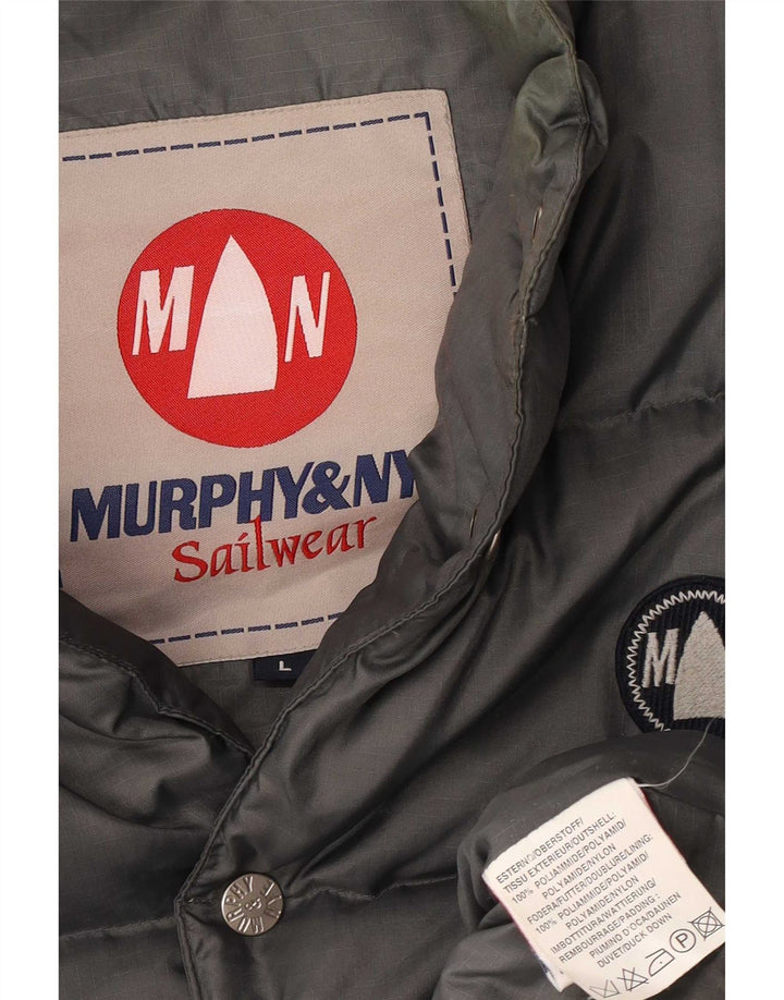 Murphy & Nye Herren Wattierte Weste UK 40 Large Graues Polyamid