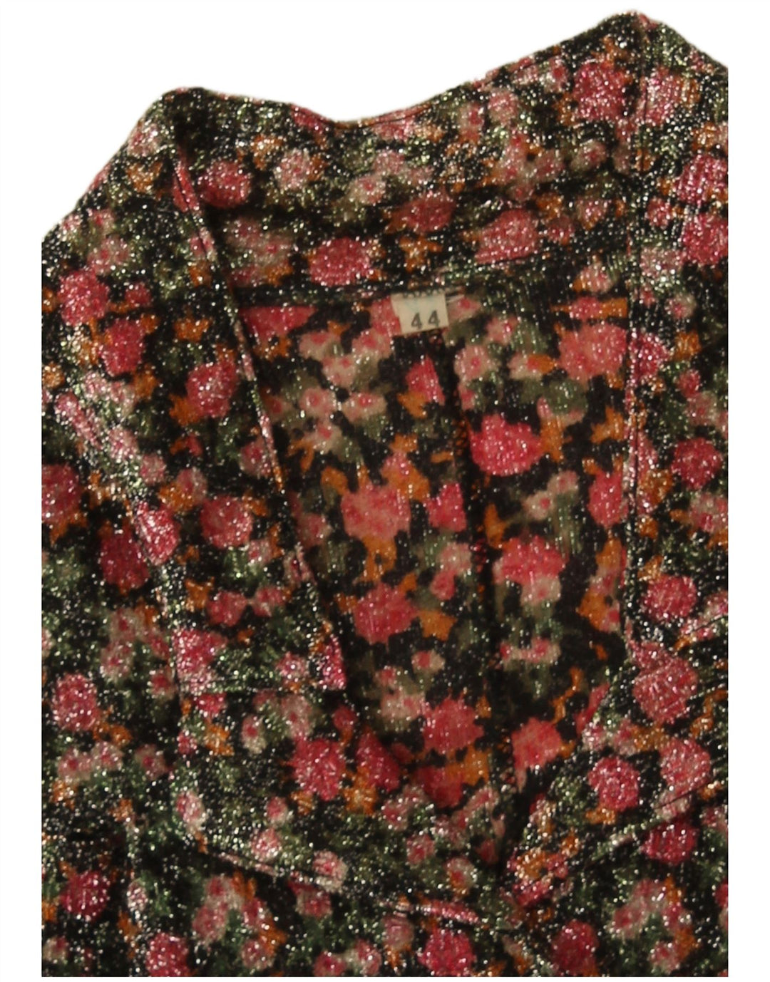 Vintage Damen Hemdbluse IT 44 Medium Mehrfarbig geblümt