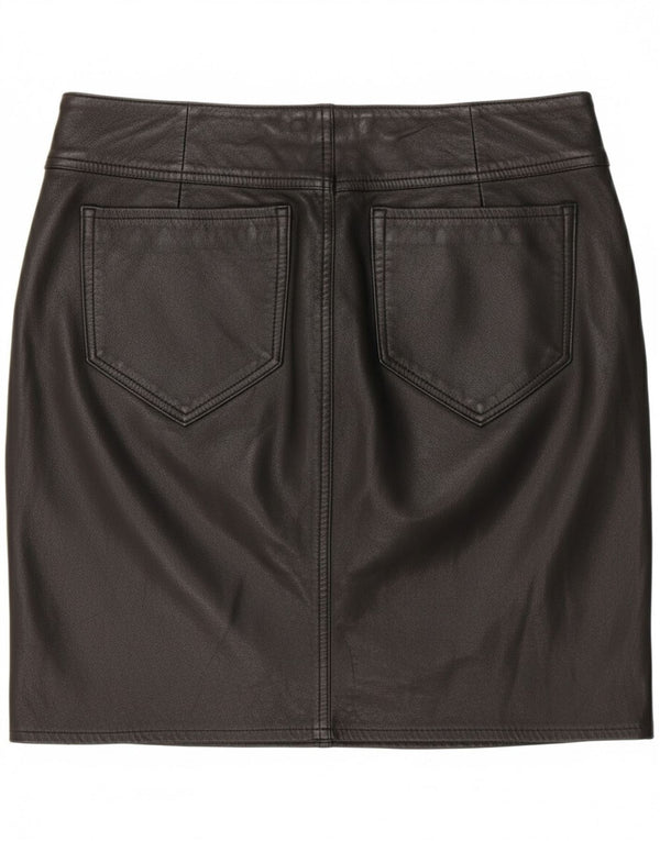 Vintage Damen gerader Rock mit niedriger Taille, W32, groß, Schwarz