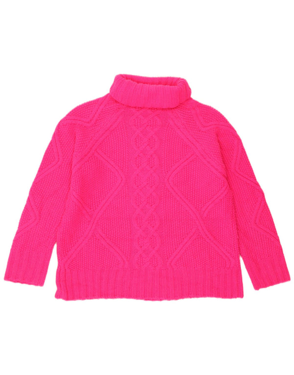 Oasis Damen-Pullover mit Rollkragen, übergroß, Gr. 10, klein, rosa, Acryl