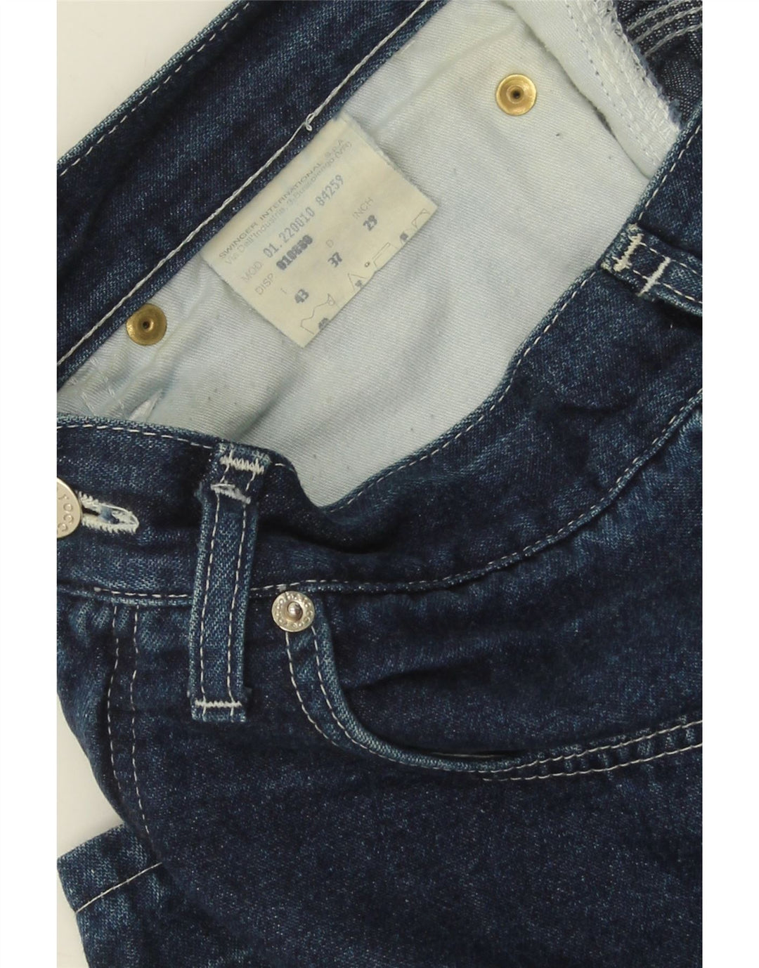 ROCCOBAROCCO Womens Tapered Jeans W29 L29 Navy Blue Cotton Vintage Roccobarocco and Second-Hand Roccobarocco from Messina Hembry 