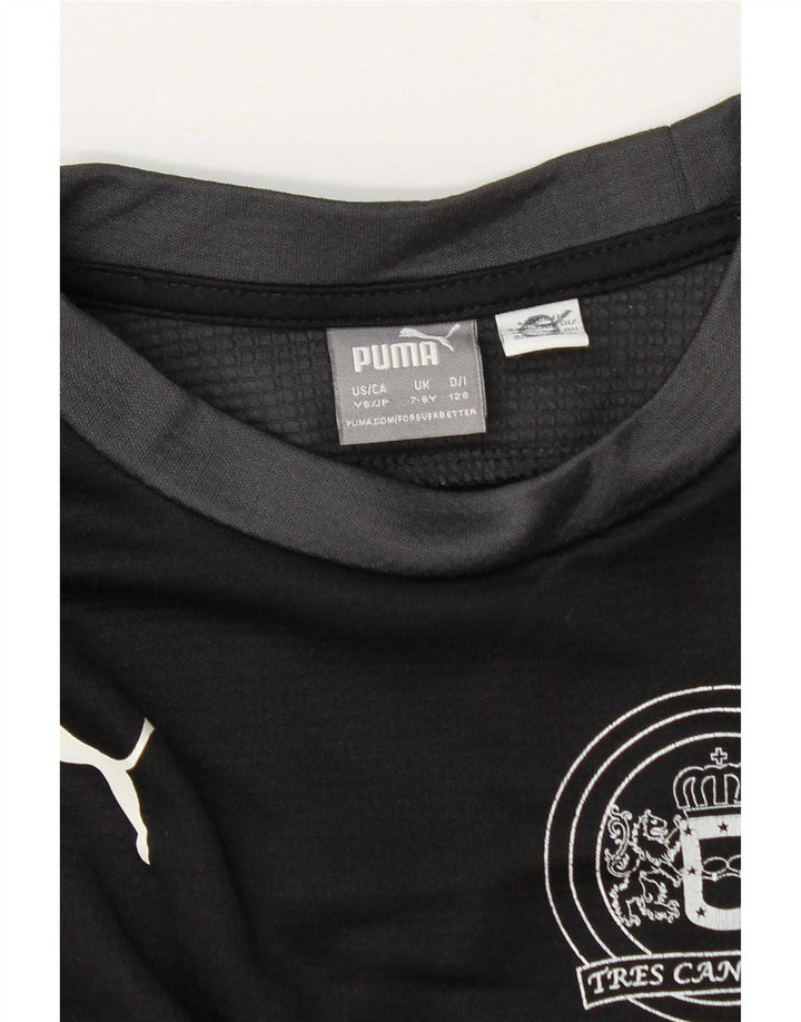 Puma Jungen Graphic Top Langarm 7–8 Jahre Schwarz Farbblock