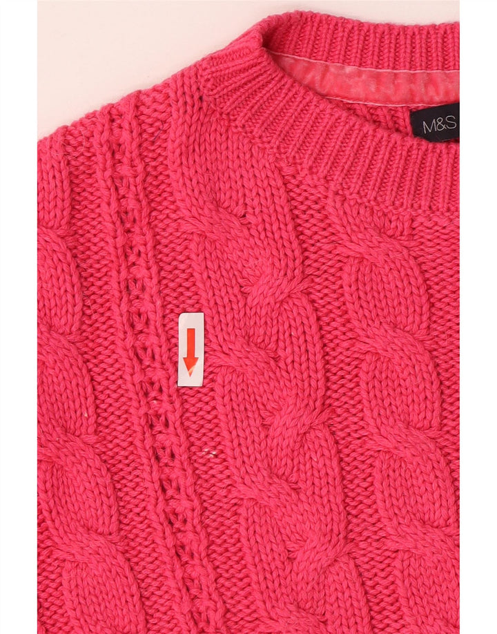 Marks & Spencer Damen-Pullover mit U-Boot-Ausschnitt, UK 12, mittelrosa, Baumwolle