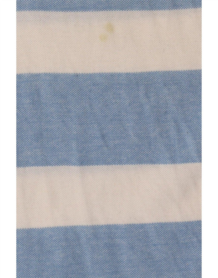 Crew Clothing Herren-Poloshirt aus mittelblauer, gestreifter Baumwolle