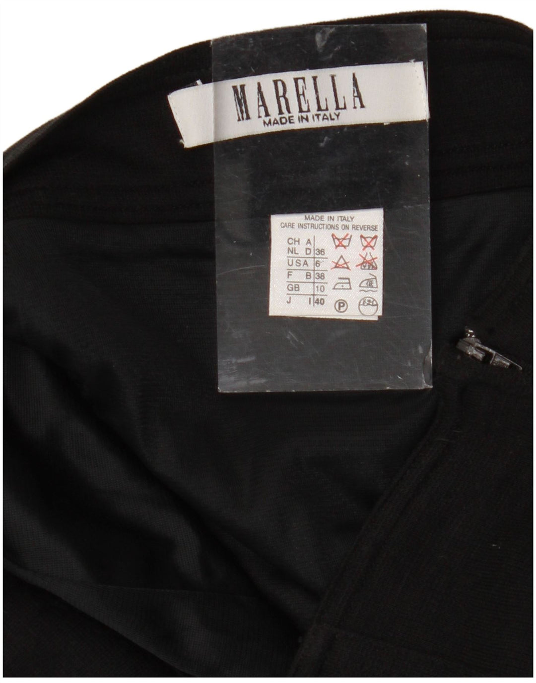 MARELLA Damen Bleistiftrock UK 10 Small W28 Schwarze Wolle