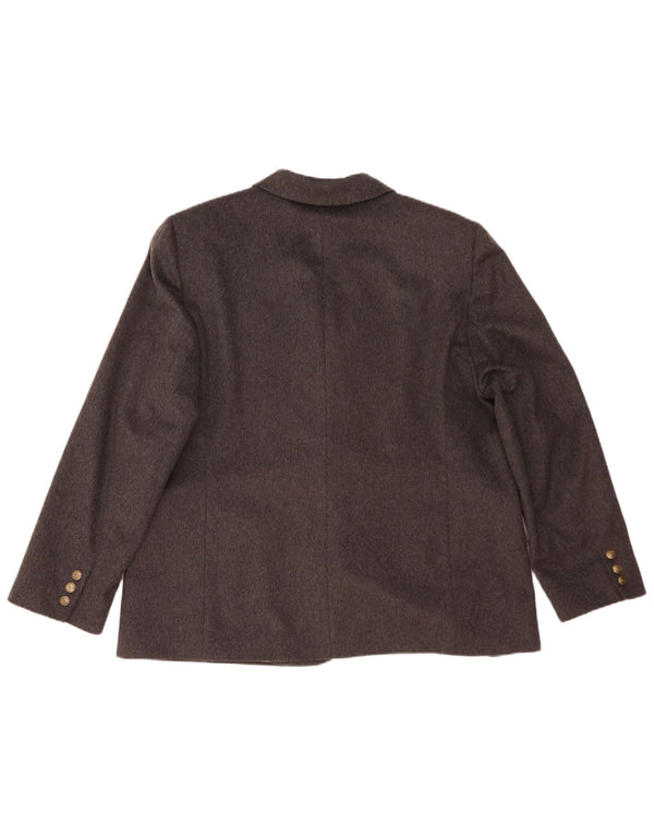 Vintage Damen 2-Knopf-Blazerjacke IT 51 2XL Graue Wolle