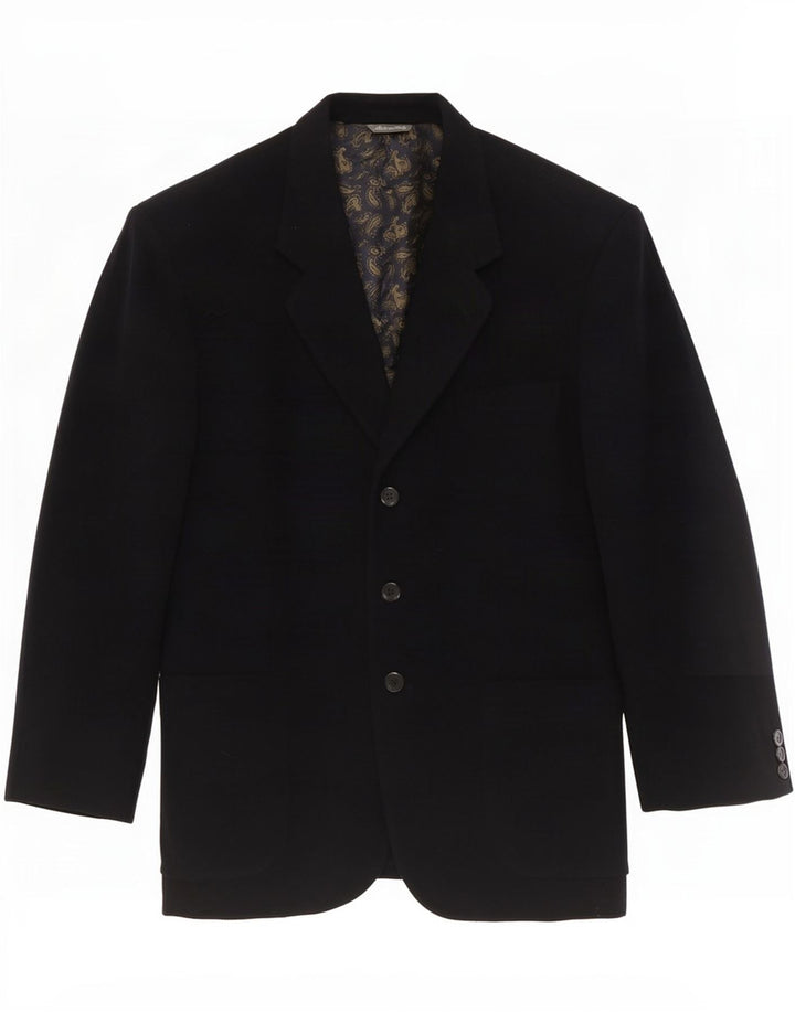 Byblos Herren-Blazerjacke mit 3 Knöpfen, IT 48, mittelmarineblaue Wolle