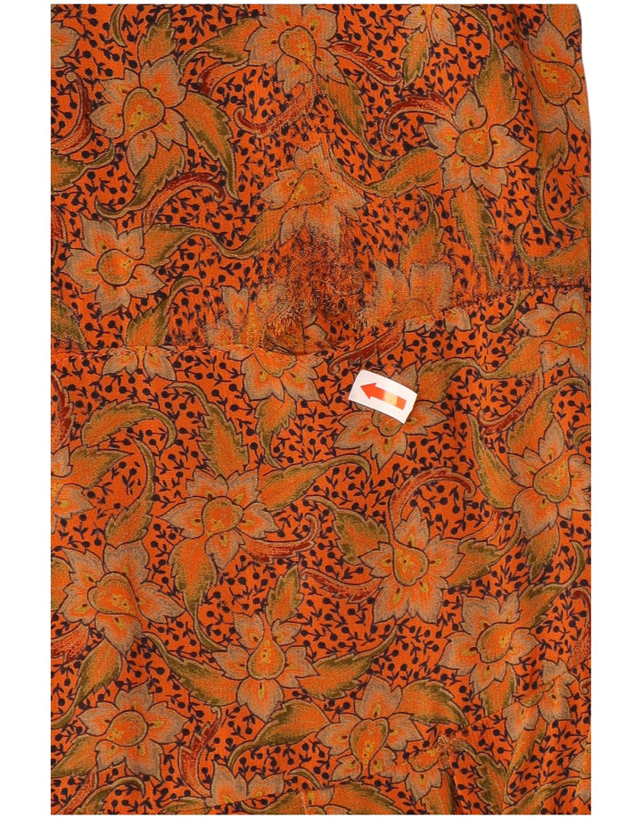 Gianfrediani Damen Maxikleid IT44 Mittelorange geblümt
