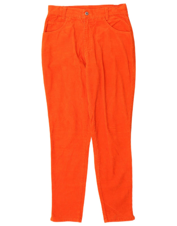 Zip Damen-Hose aus Cord mit hoher Taille, konisch zulaufend, IT 46, Größe L, W28, L31, Orange