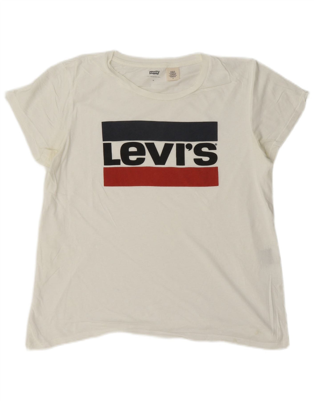 Levi's Damen Grafik-T-Shirt-Oberteil UK 14 Mittelweiß