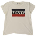 Levi's Damen Grafik-T-Shirt-Oberteil UK 14 Mittelweiß