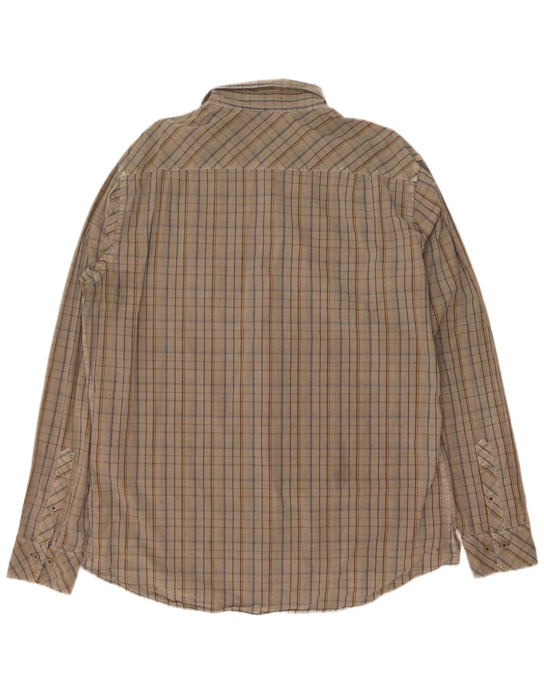 Marlboro Classics Herren-Hemd mit normaler Passform, 2XL, Khaki, kariert, Baumwolle