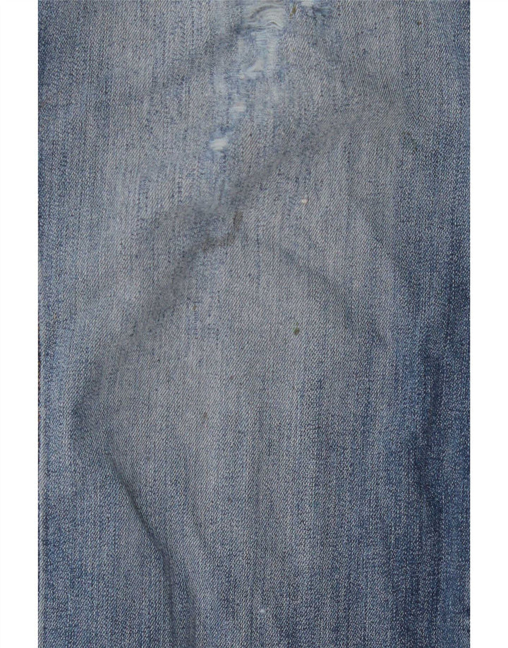 Wrangler Herren Distressed Straight Jeans W38 L27 Blau