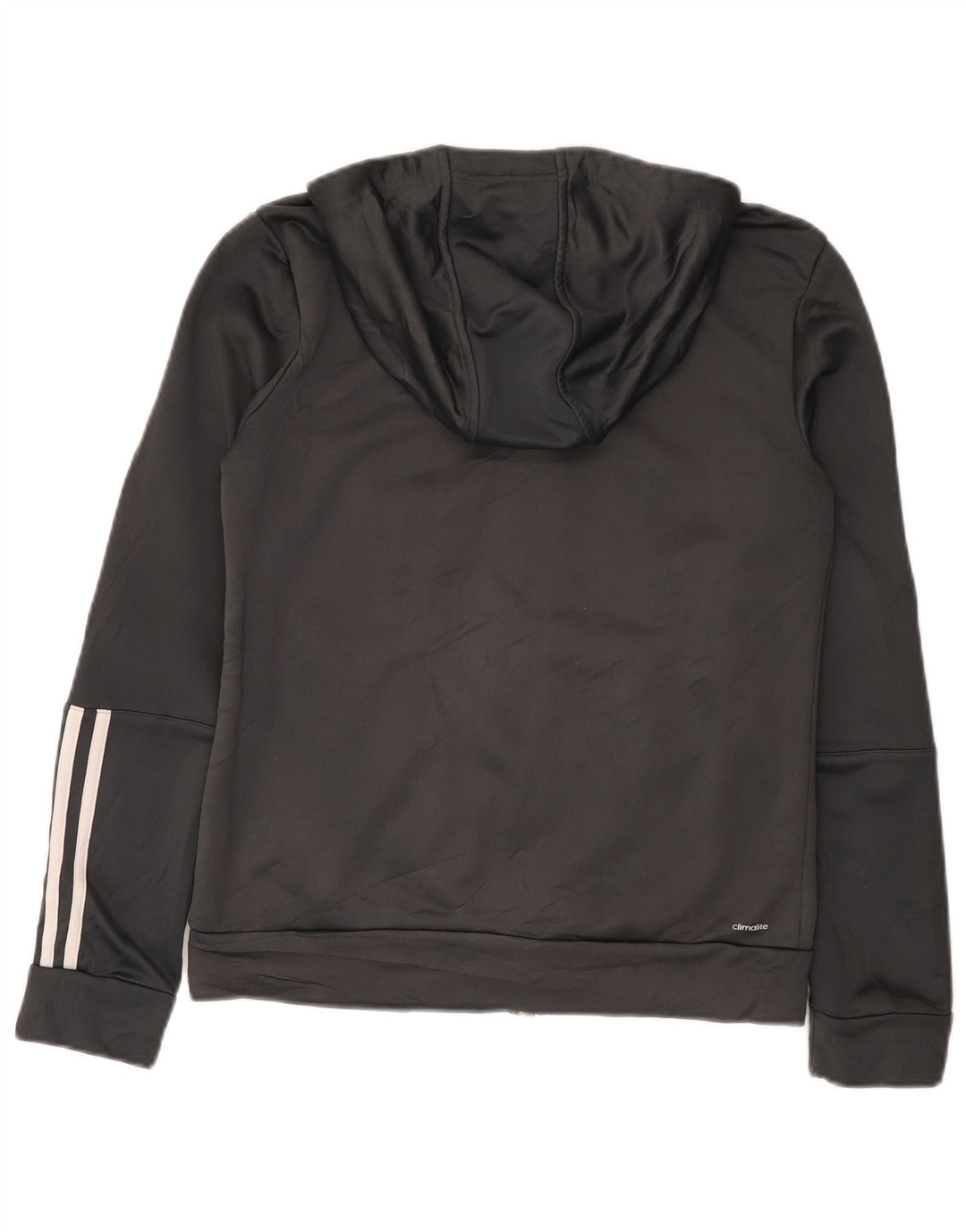 Adidas Damen Climalite Zip Hoodie Pullover UK 12/14 Mittelgraues Polyester