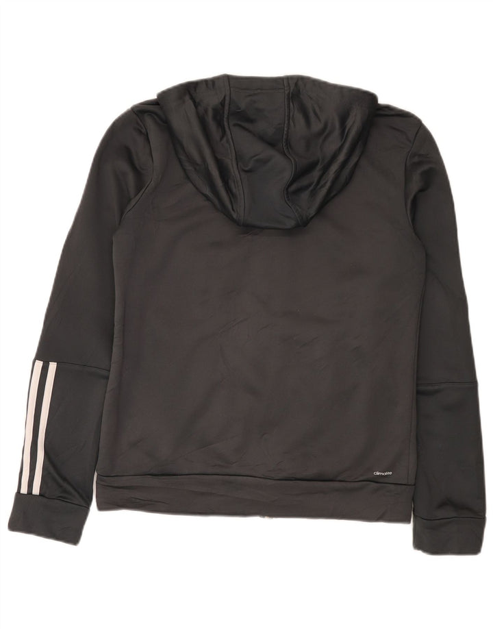 Adidas Damen Climalite Zip Hoodie Pullover UK 12/14 Mittelgraues Polyester