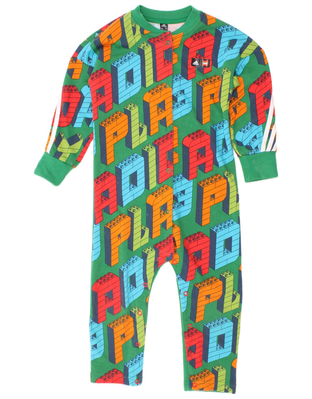 Adidas Langarm-Jumpsuit mit Grafik für Jungen, 2–3 Jahre, Grün