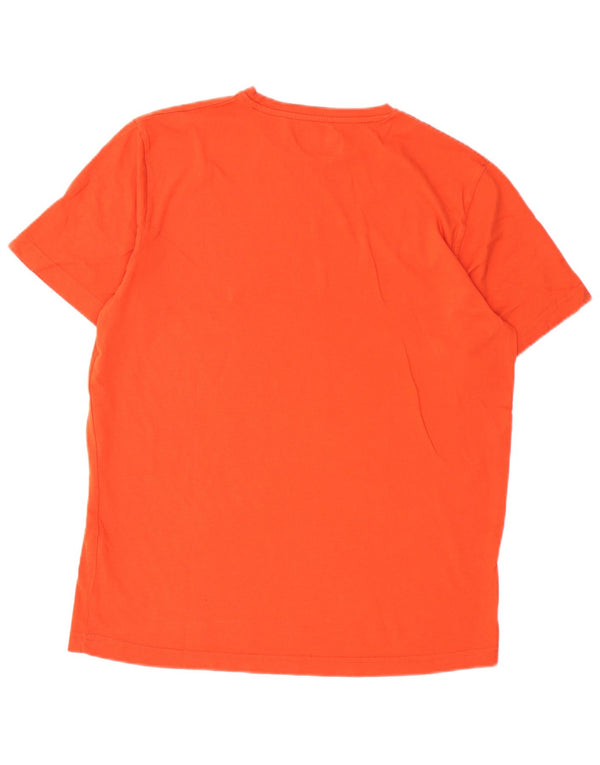 Kappa Herren Grafik T-Shirt Top Large Orange Baumwolle