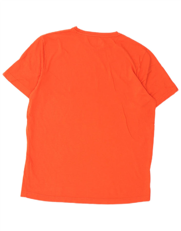 Kappa Herren Grafik T-Shirt Top Large Orange Baumwolle