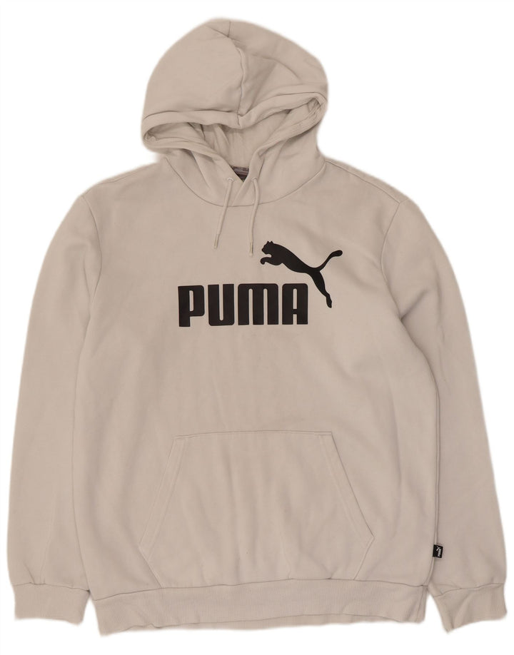 Puma Herren Grafik-Hoodie-Pullover aus mittelweißer Baumwolle