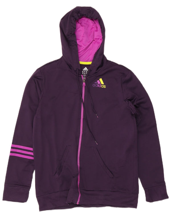 Adidas Damen Zip Hoodie Pullover UK 16/18 Large Lila Polyester