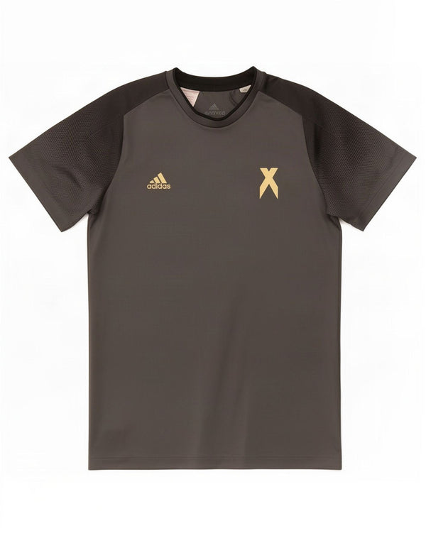 Adidas Jungen T-Shirt Top 13-14 Jahre Graues Polyester