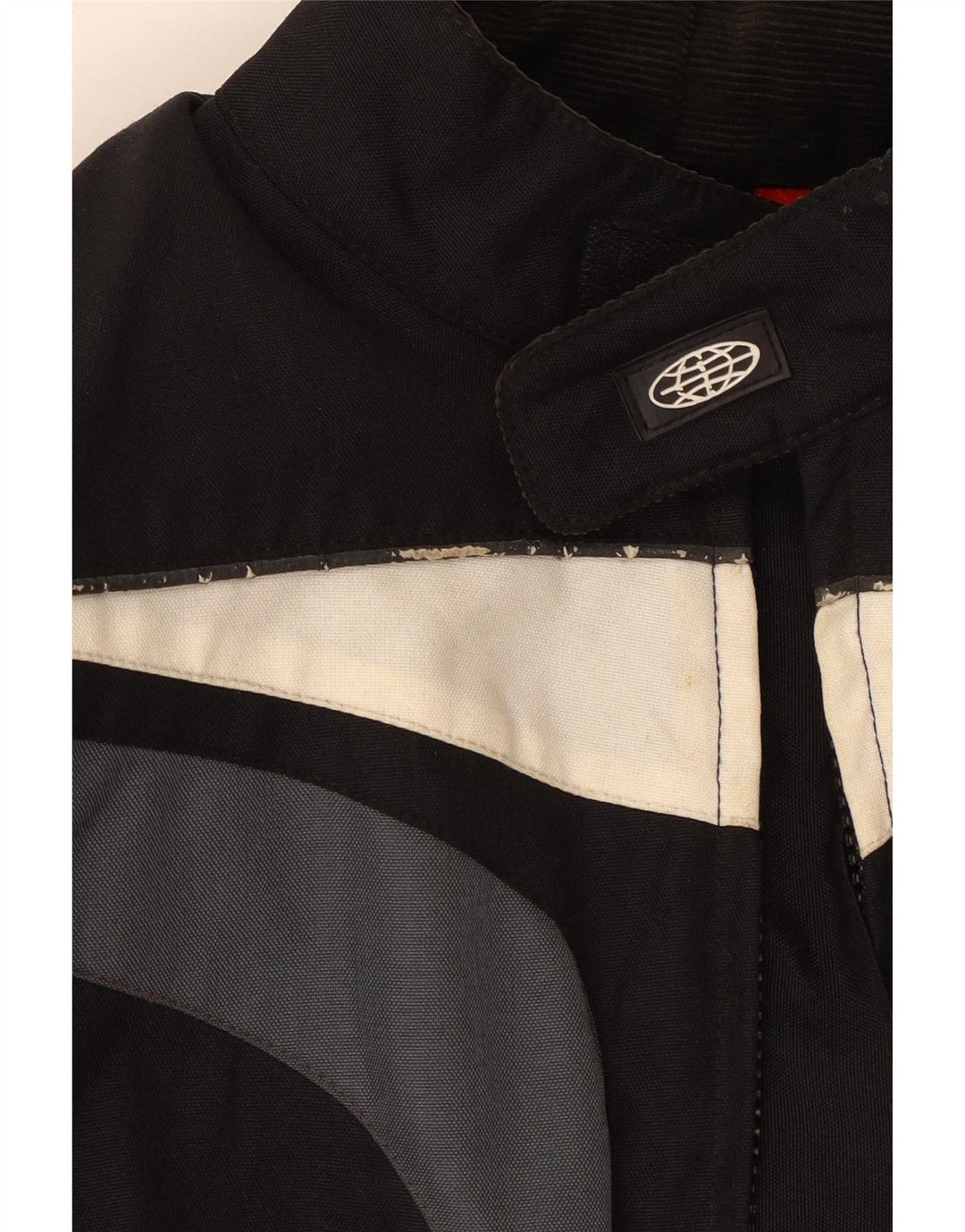 Vintage Herren Racer Jacke UK 36 Small Schwarz Colourblock Polyamid