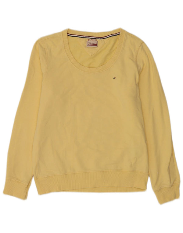 Tommy Hilfiger Damen-Sweatshirt-Pullover, Gr. 14, groß, gelbe Baumwolle
