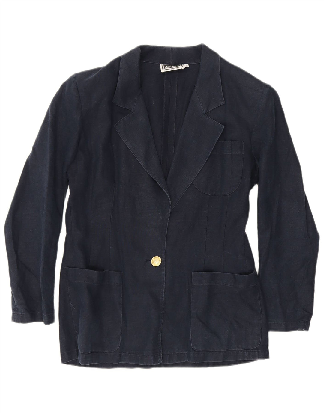 Luisa Spagnoli Damen 1-Knopf-Blazerjacke UK 10 Small Marineblau