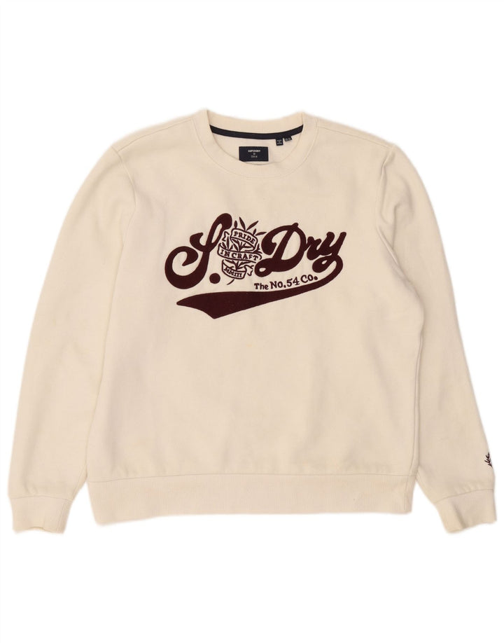 Superdry Damen-Sweatshirt in Übergröße mit grafischem Print, Gr. 12, Mittelweiß