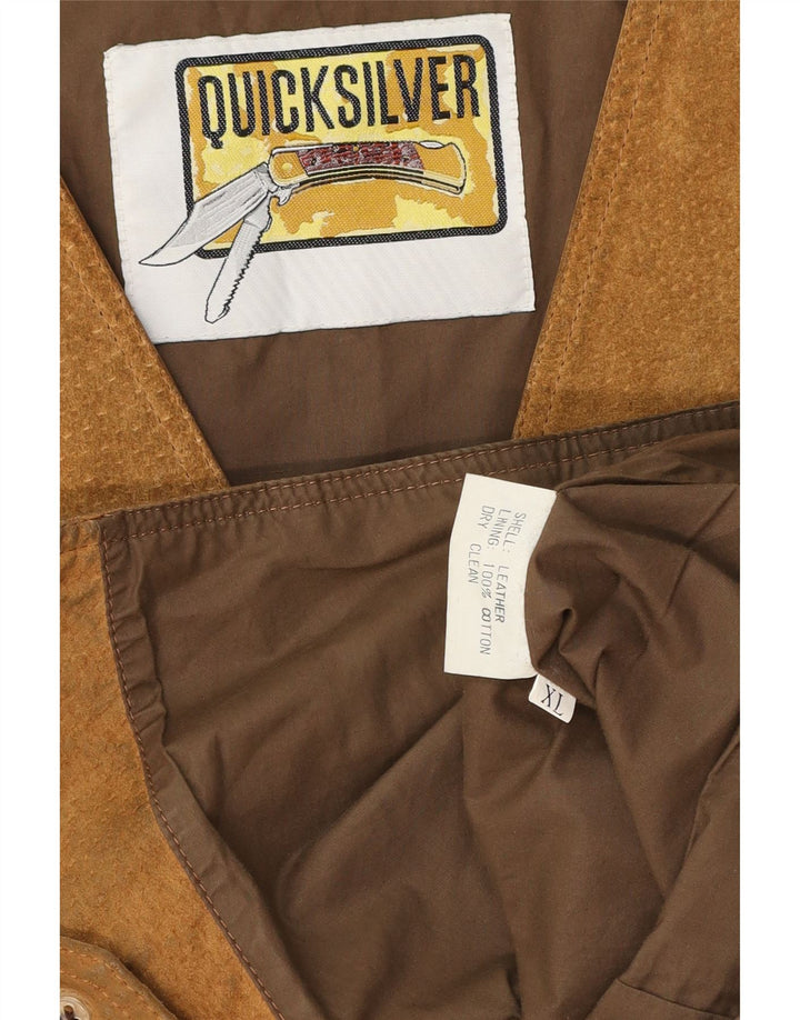 Quiksilver Herren-Wildlederweste XL aus braunem Leder