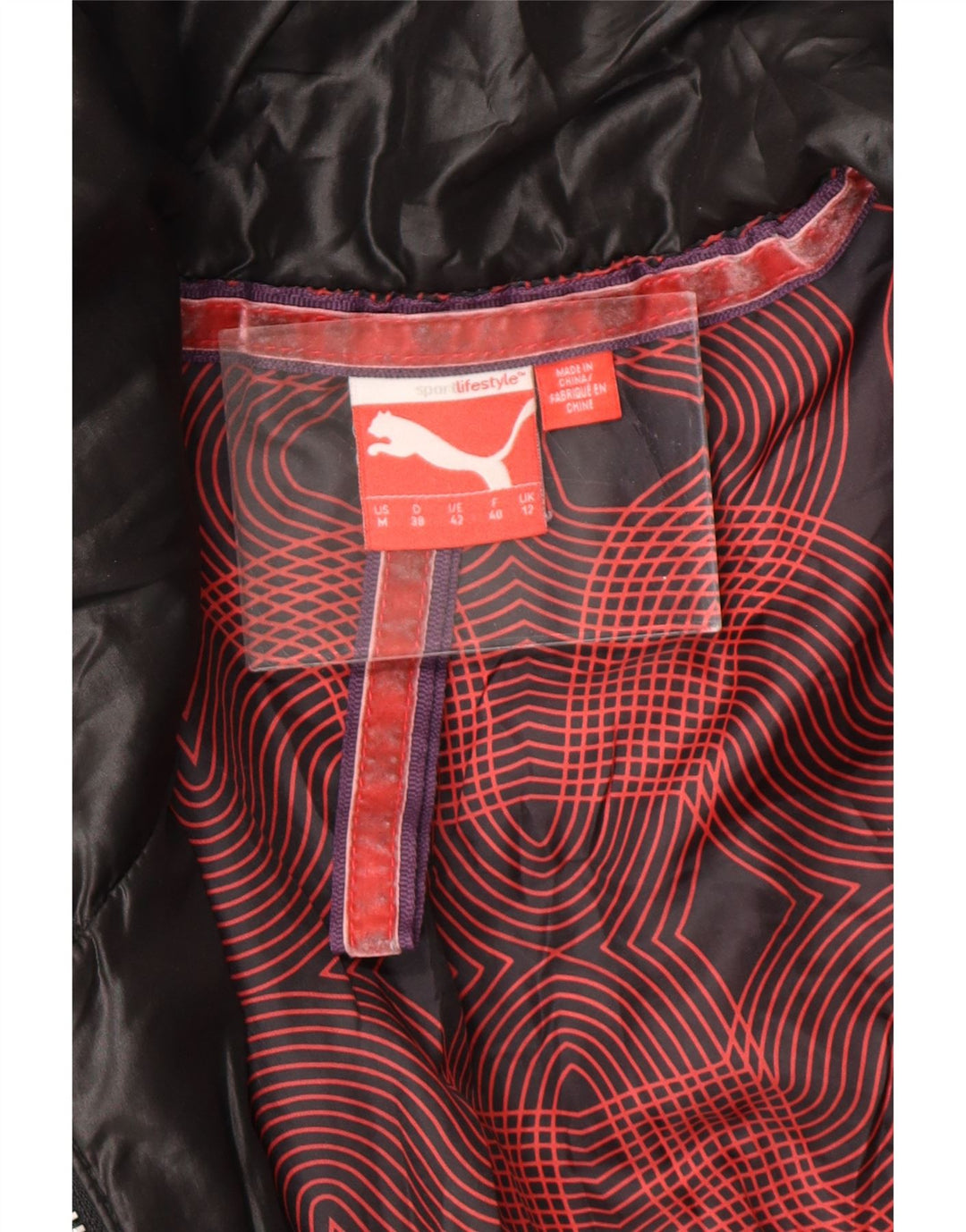 PUMA Damen Wattierte Jacke UK 12 Medium Schwarz