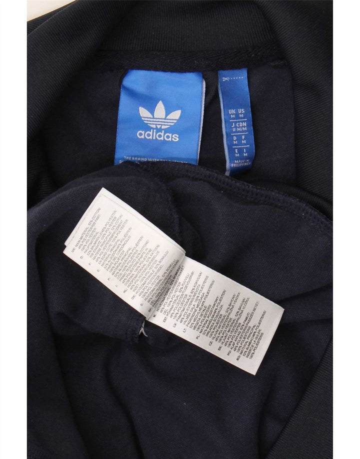 Adidas Herren-Trainingsanzug-Top-Jacke, mittelmarineblaue Baumwolle