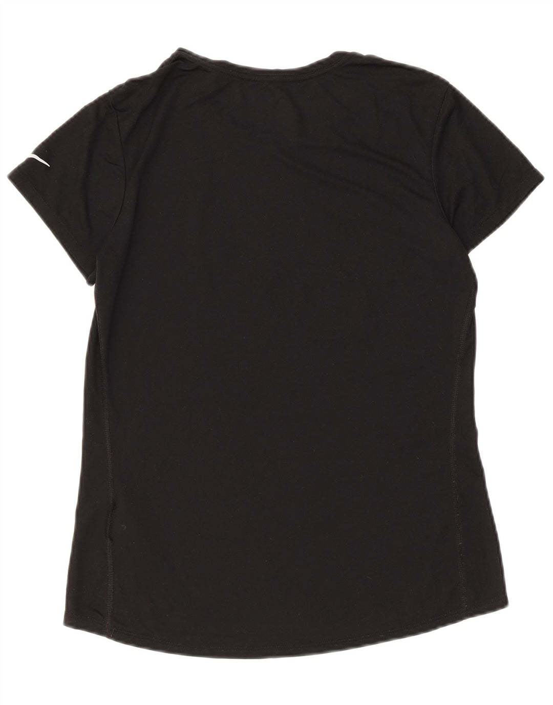 Nike Damen Dri Fit Graphic T-Shirt Top UK 12 Medium Schwarz Polyester