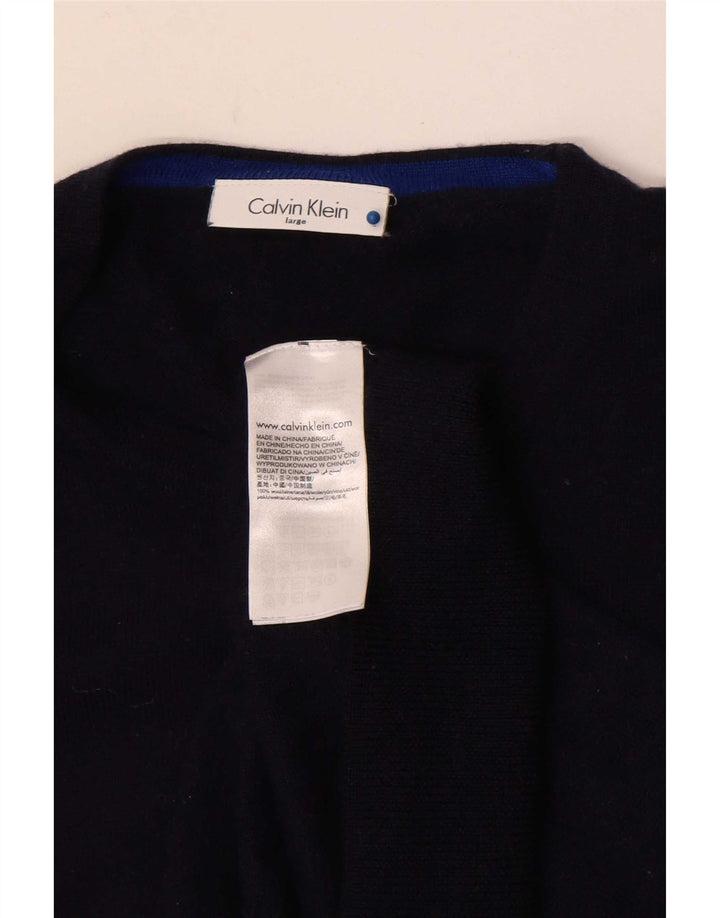 Calvin Klein Herren-Pullover mit Rundhalsausschnitt, große marineblaue Wolle