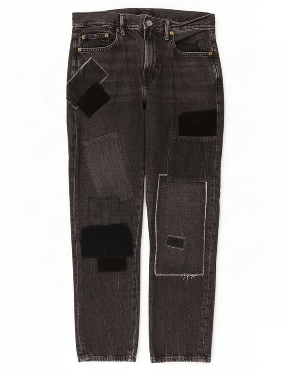 Polo Ralph Lauren Damen Boyfriend Tapered Jeans W27 L27 Schwarz Patchwork