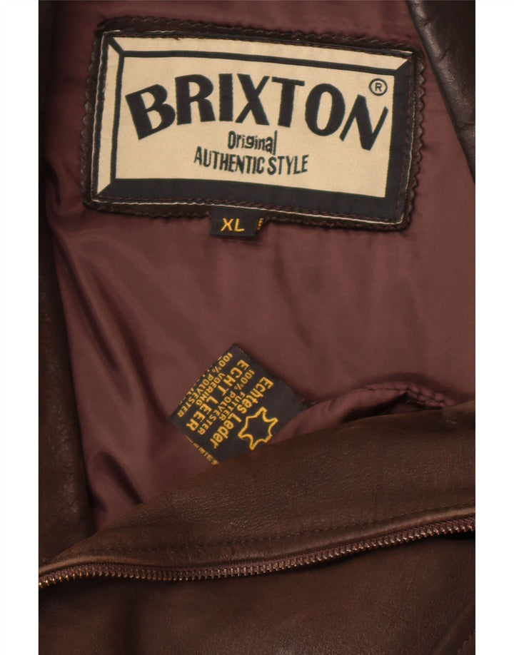 Brixton Damen Leder Bikerjacke UK 18 XL Braunes Leder